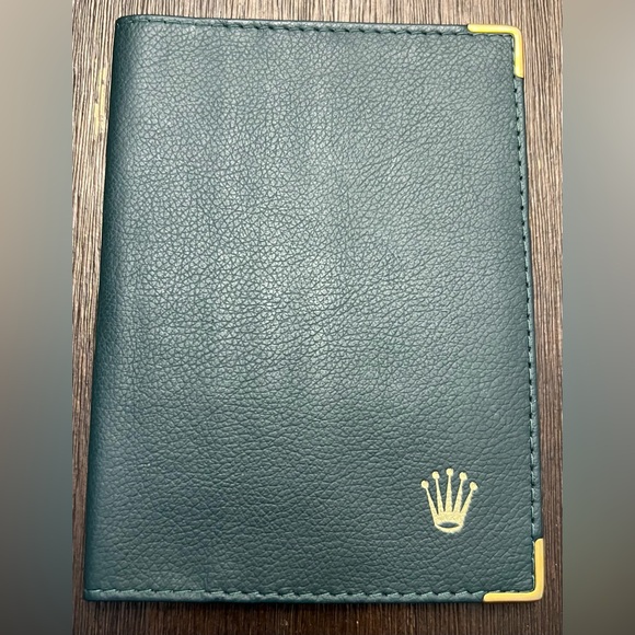 Vintage Rolex Green Passport Holder Card Case/Wallet